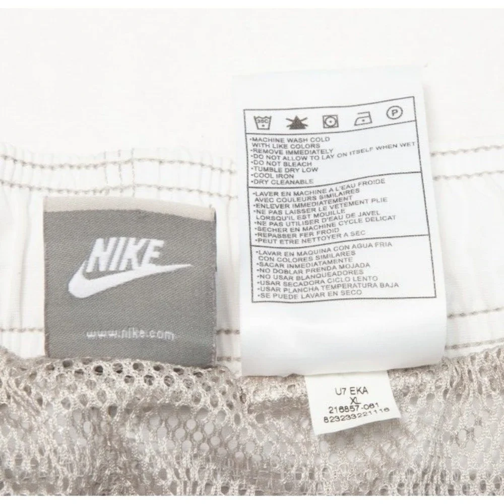 Nike Men's Athletic Shorts Gray with Navy and White Side Stripes